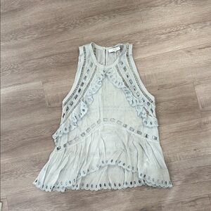 IRO Soft Blue Embroidered Blouse